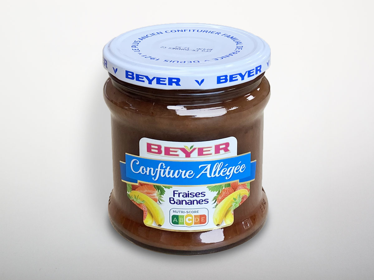 Confiture Extra Allégée Fraises-Bananes